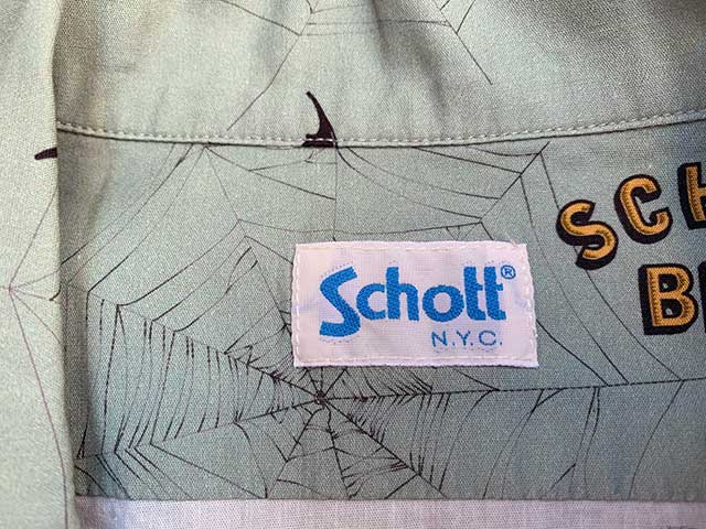 ��SALE 50%OFF��SCHOTT ����åȡ�HAWAIIAN SHIRT BAT & SPIDERWEB �ϥ磻���� ����� �Хåȡ����ѥ����������֡��ϥ磻���󥷥�ġ������ϥ���ġ�2��(SAGE/WHITE)