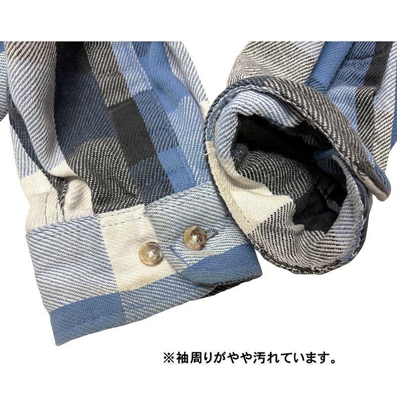 90s��FIVE BROTHER �ե����֥֥饶����L/S Flannel Shirt ���󥰥��꡼�� �ե��ͥ� ����ġ��֥��å������å�����col:BLUE��BLACK��size:XL ��VINTAGE ������ơ����ۡ���šۡ�Ź�޻����Բġ�
