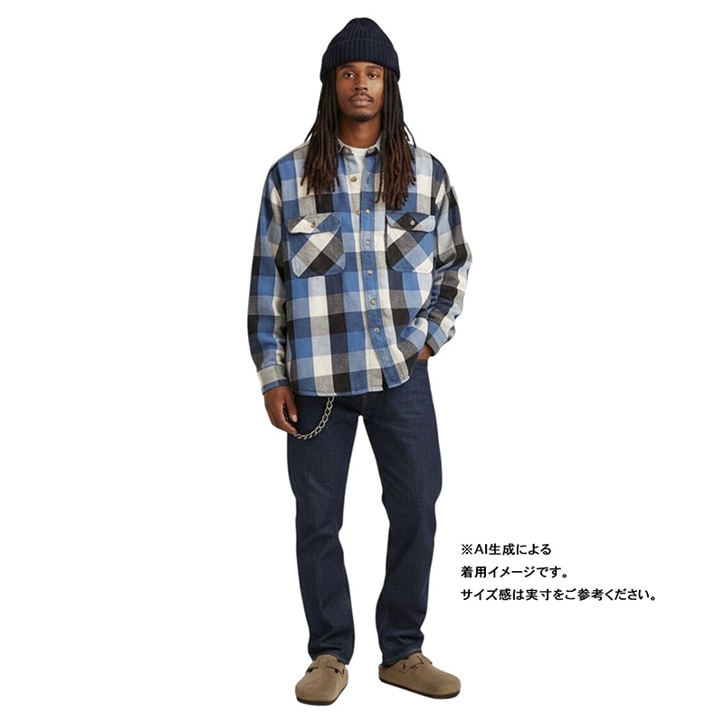 90s��FIVE BROTHER �ե����֥֥饶����L/S Flannel Shirt ���󥰥��꡼�� �ե��ͥ� ����ġ��֥��å������å�����col:BLUE��BLACK��size:XL ��VINTAGE ������ơ����ۡ���šۡ�Ź�޻����Բġ�