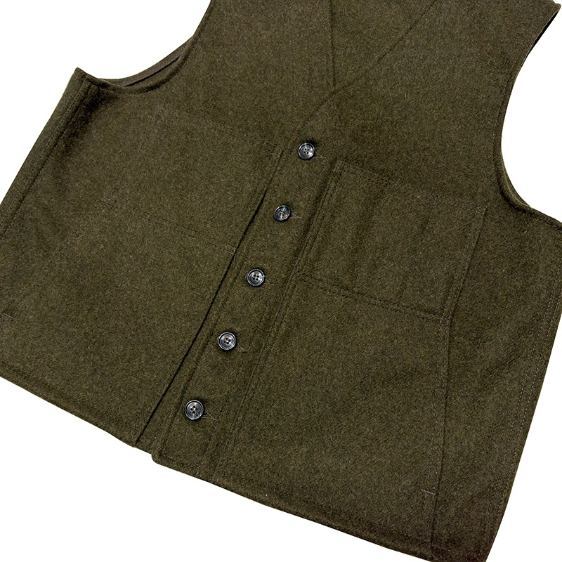 FILSON �ե��륽��MACKINAW WOOL VEST �ޥå��Ρ� ������ �٥��ȡ�col:OLIVE��size:ɽ���ʤ�(L����)��100�� VIRGIN WOOL����USED �桼���ɡۡ���š�