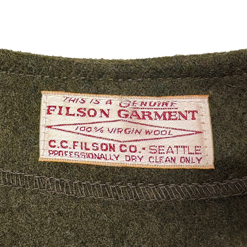 FILSON �ե��륽��MACKINAW WOOL VEST �ޥå��Ρ� ������ �٥��ȡ�col:OLIVE��size:ɽ���ʤ�(L����)��100�� VIRGIN WOOL����USED �桼���ɡۡ���š�