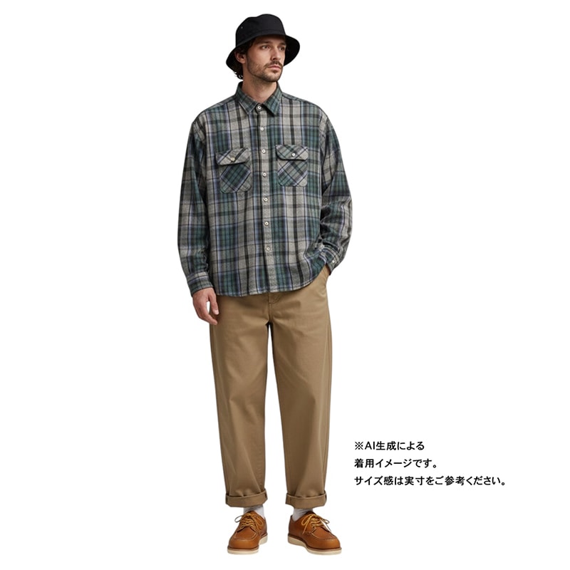 90s��FIVE BROTHER �ե����֥֥饶����L/S Flannel Shirt ���󥰥��꡼�� �ե��ͥ� ����ġ������å�����col:GREEN��GRAY��size:2XL ��VINTAGE ������ơ����ۡ���šۡ�Ź�޻����Բġ�