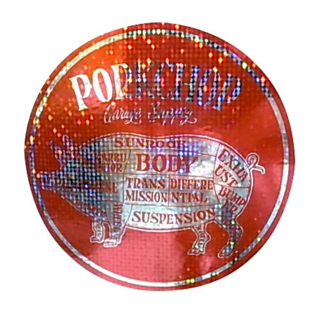 PORKCHOP GARAGE SUPPLY �ݡ�������å� ���졼�����ץ饤��HOLOGRAM CIRCLE STICKER���ۥ�����ࡡ�������롡���ƥå�����2����BLACK/RED��