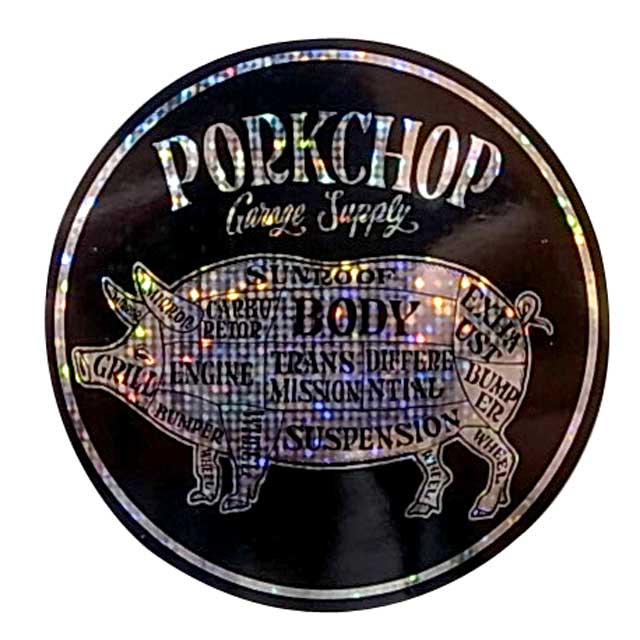 PORKCHOP GARAGE SUPPLY �ݡ�������å� ���졼�����ץ饤��HOLOGRAM CIRCLE STICKER���ۥ�����ࡡ�������롡���ƥå�����2����BLACK/RED��