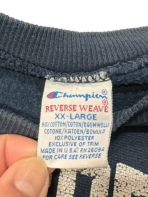 ��SALE 30%OFF�� 90s��Champion �����ԥ���REVERSE WEAVE CREW NECK SWEAT SHIRTS ��С����������� ���롼�ͥå� �������å� ����ġ�col:NAVY��size:XX-LARGE��CONNECTICUT���Ҥӳ��ץ��ȡ��ɽ�������MADE IN U.S.A. ����ꥫ����BIG SIZE ��VINTAGE ������ơ����ۡ���šۡ�Ź�޻����Բġ�
