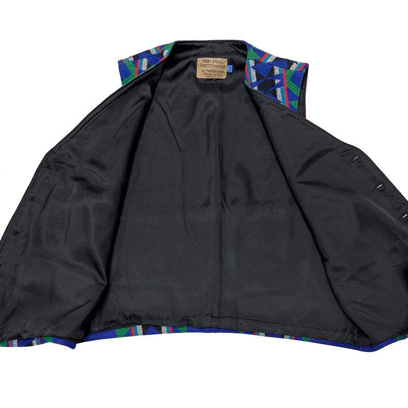 90s��PENDLETON �ڥ�ɥ�ȥ�WOOL VEST ������٥��ȡ��ͥ��ƥ�������col:BLUE��size:42��Made in U.S.A.����OLD ������ɡۡ���š�