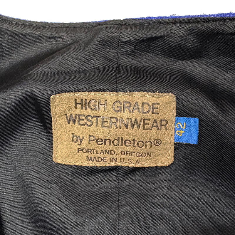 90s��PENDLETON �ڥ�ɥ�ȥ�WOOL VEST ������٥��ȡ��ͥ��ƥ�������col:BLUE��size:42��Made in U.S.A.����OLD ������ɡۡ���š�
