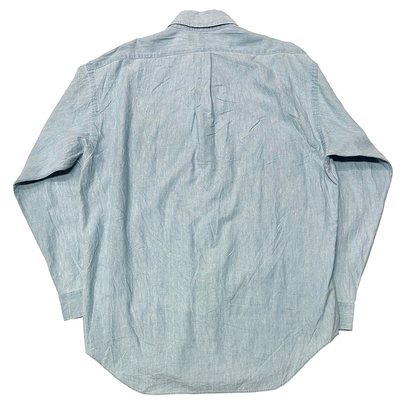 ��DEADSTOCK�� 90s��Ralph Lauren ���ե������CHAMBRAY SHIRT �����֥졼����ġ�"BIG SHIRT" �ӥå�����ġ�col.LT.BLUE��size:S���ڥǥåɥ��ȥå��ۡ���šۡ�Ź�޻����Բġ�