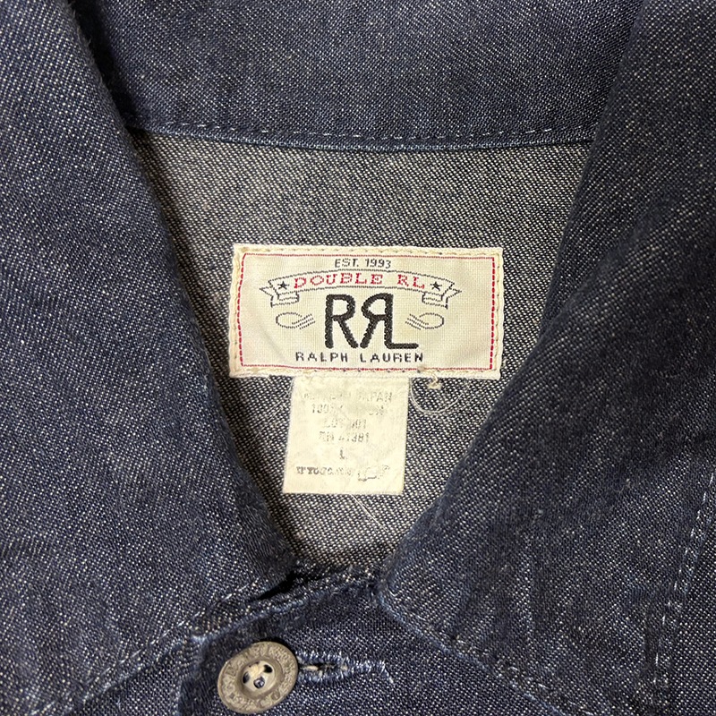 DOUBLE RL ���֥륢���륨�롡Denim Chore Jacket �ǥ˥� ���祢���㥱�åȡ�col:INDIGO��size:L��Made in JAPAN ��������RRL��Ralph Lauren ��USED �桼���ɡۡ���š�