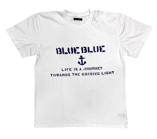 BLUE BLUE �֥롼�֥롼��STENCILS BLUE BLUE T����� ���ƥ󥷥롡�֥롼�֥롼��Ⱦµ��WHITE �ۥ磻��