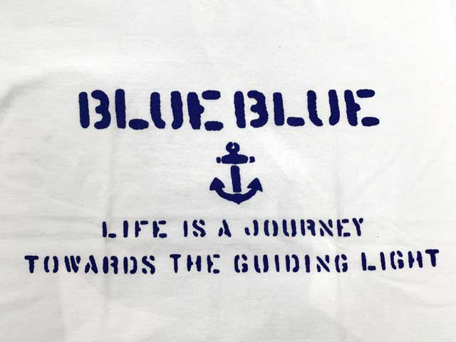 BLUE BLUE �֥롼�֥롼��STENCILS BLUE BLUE T����� ���ƥ󥷥롡�֥롼�֥롼��Ⱦµ��WHITE �ۥ磻��