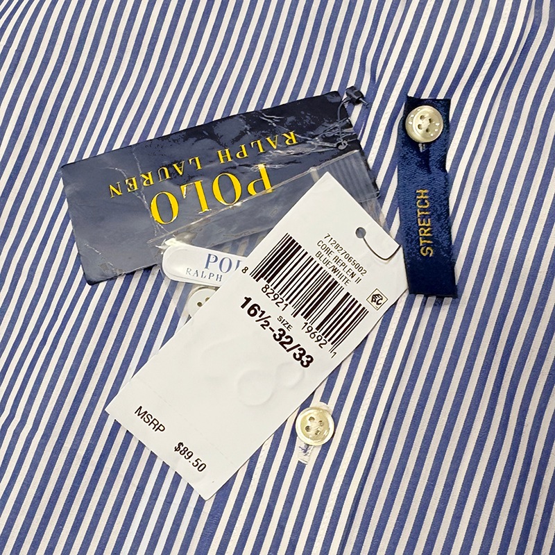 ��̤�����ʡ� POLO Ralph Lauren �ݥ� ���ե������STRIPE DRESS SHIRT ���ȥ饤�� �ɥ쥹����ġ�CLASSIC FIT ���饷�å��ե��åȡ�col.BLUE STRIPE��size:16 1/2 ����šۡ�Ź�޻����Բġ�