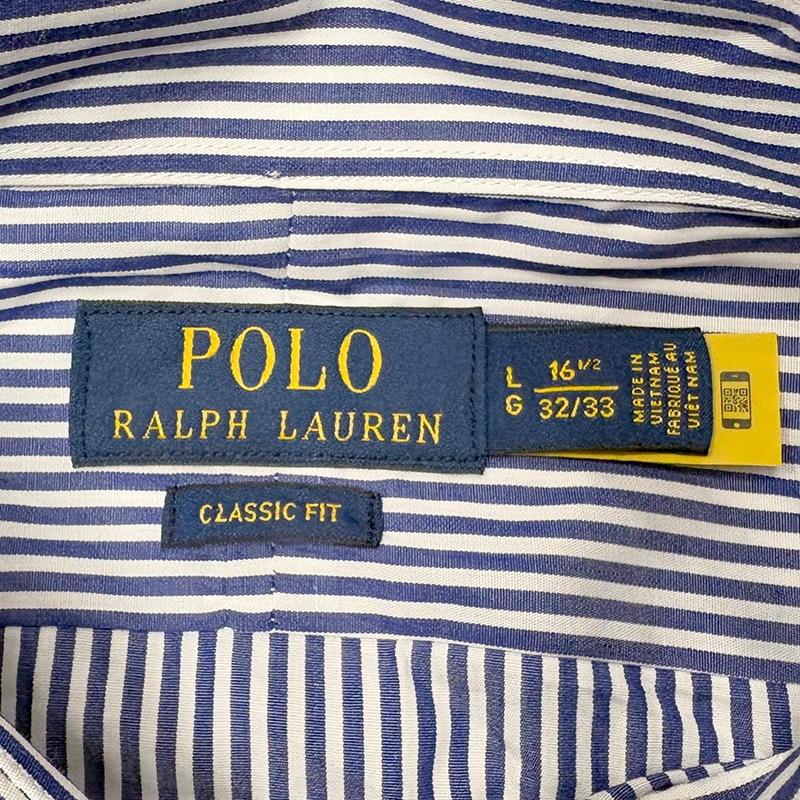 ��̤�����ʡ� POLO Ralph Lauren �ݥ� ���ե������STRIPE DRESS SHIRT ���ȥ饤�� �ɥ쥹����ġ�CLASSIC FIT ���饷�å��ե��åȡ�col.BLUE STRIPE��size:16 1/2 ����šۡ�Ź�޻����Բġ�