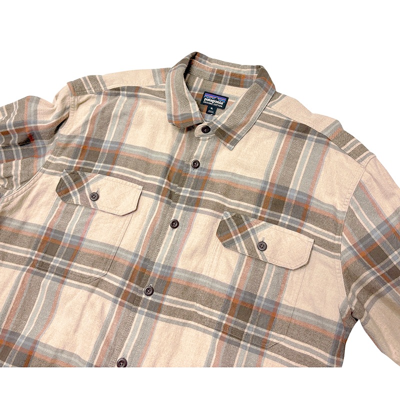 patagonia �ѥ����˥���L/S Flannel Shirt ���󥰥��꡼�� �ե��ͥ� ����ġ�col.NATURAL��size:XL���������˥å����åȥ��Ǻࡡ��USED �桼���ɡۡ���šۡ�Ź�޻����Բġ�