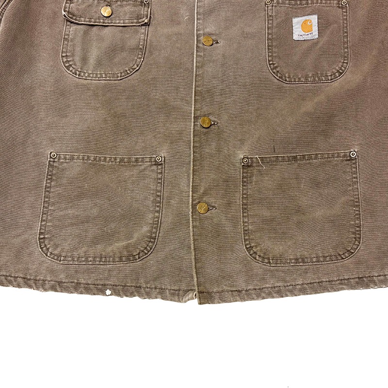 90s��Carhartt �����ϡ��ȡ�Michigan Chore Coat �ߥ�������祢�����ȡ�col:Chesnut��size:X-LARGE���֥�󥱥åȥ饤�ʡ���Made in U.S.A.����VINTAGE �ӥ�ơ����ۡ���š�