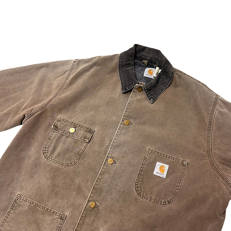 90s��Carhartt �����ϡ��ȡ�Michigan Chore Coat �ߥ�������祢�����ȡ�col:Chesnut��size:X-LARGE���֥�󥱥åȥ饤�ʡ���Made in U.S.A.����VINTAGE �ӥ�ơ����ۡ���š�