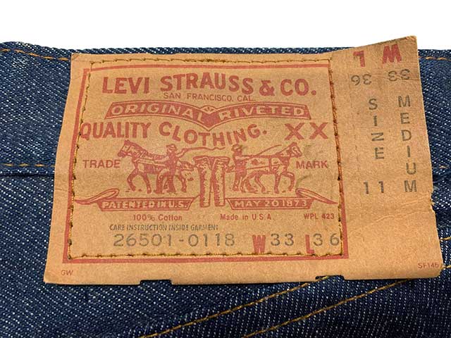 LEVIS ꡼Х 26501 ̥ԥ󥰥롡W30.5L35.5DEADSTOCK ǥåɥȥåVintage ơۡš