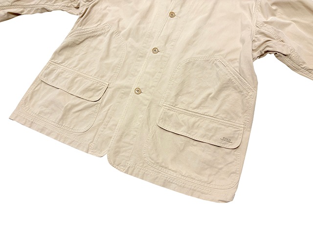 ��SALE 30%OFF�� Polo by Ralph Lauren �ݥ� ���ե������Hunting Jacket �ϥ�ƥ��� ���㥱�åȡ���100��col.NATURAL��size:XL����USED �桼���ɡۡ���š�
