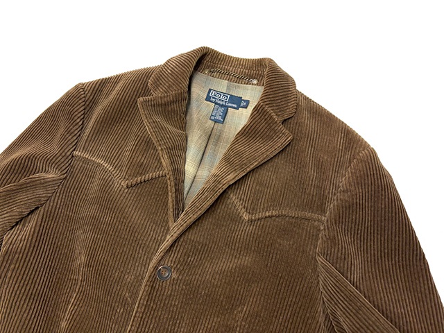 Polo by Ralph Lauren �ݥ� ���ե������CORDUROY TAILORED JACKET �����ǥ���� �ơ��顼�ɥ��㥱�åȡ�col.BROWN��size:M�����������ǥ���������ѥå����� ��USED �桼���ɡۡ���š�