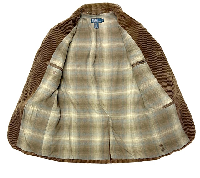Polo by Ralph Lauren �ݥ� ���ե������CORDUROY TAILORED JACKET �����ǥ���� �ơ��顼�ɥ��㥱�åȡ�col.BROWN��size:M�����������ǥ���������ѥå����� ��USED �桼���ɡۡ���š�