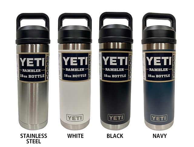 YETI �����ƥ���RAMBLER 18oz BOTTLE CHUG  ���֥顼 �ܥȥ� ���㥰 ��4����WHITE/BLACK/NAVY/STAINLESS STEEL�ˡ�532ml���������ޥ�������֥顼�����ƥ�쥹 �ݲ�����