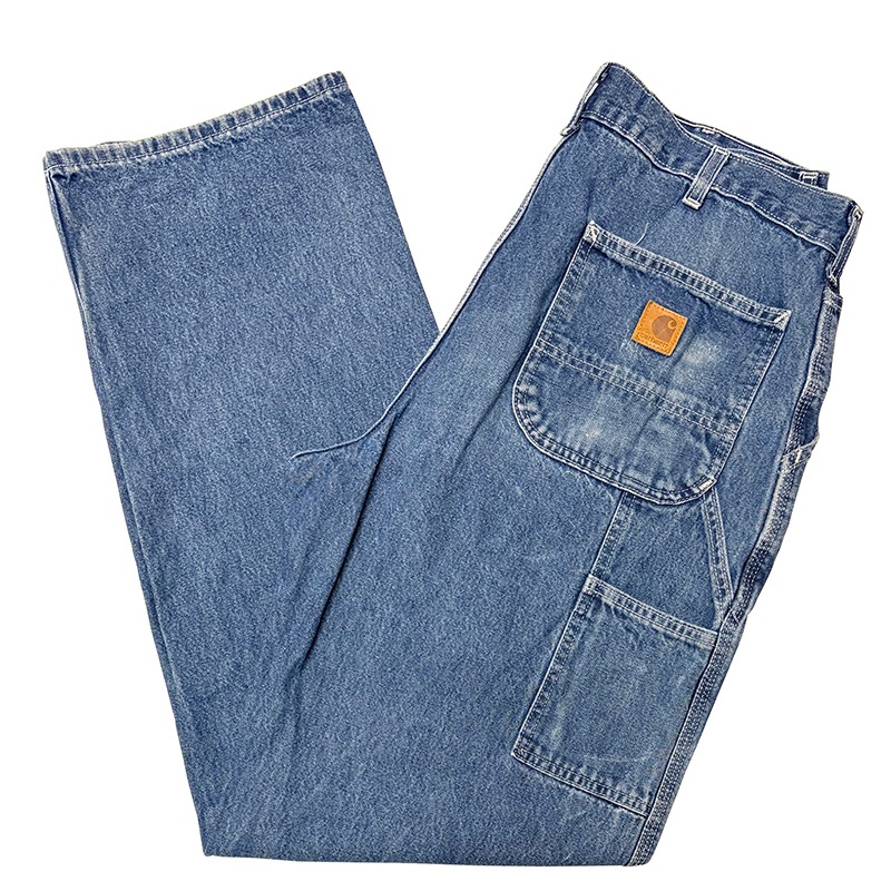 Carhartt �����ϡ��ȡ�Single Knee Denim Painter Pants ���󥰥�ˡ� �ǥ˥� �ڥ��󥿡��ѥ�ġ��饤�ȥ��󥹡�col.INDIGO��size:W36��L34ɽ����COTTON100% ����USED �桼���ɡۡ���šۡ�Ź�޻����Բġ�