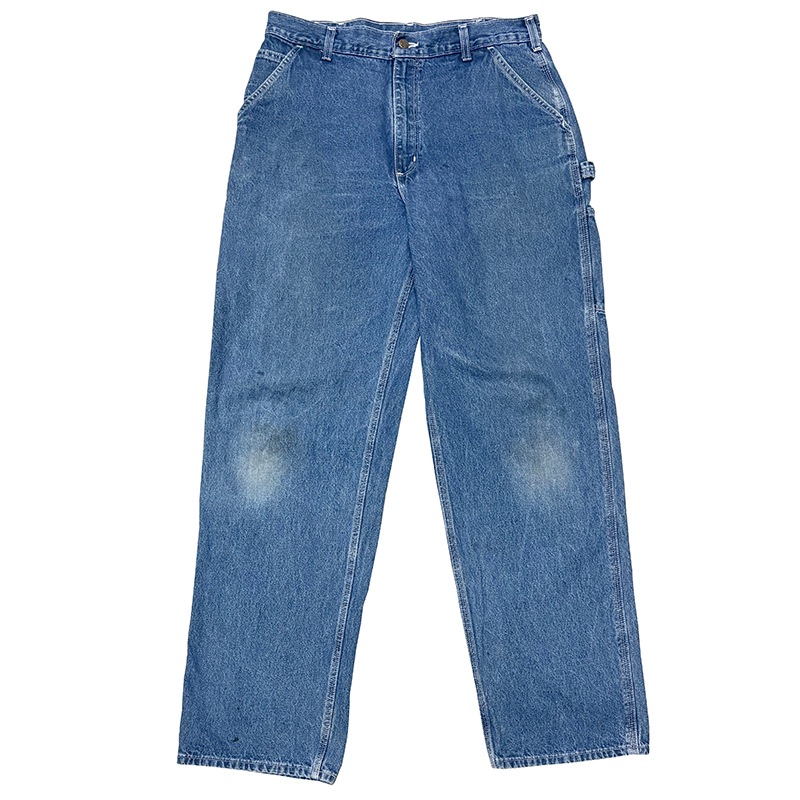 Carhartt �����ϡ��ȡ�Single Knee Denim Painter Pants ���󥰥�ˡ� �ǥ˥� �ڥ��󥿡��ѥ�ġ��饤�ȥ��󥹡�col.INDIGO��size:W36��L34ɽ����COTTON100% ����USED �桼���ɡۡ���šۡ�Ź�޻����Բġ�
