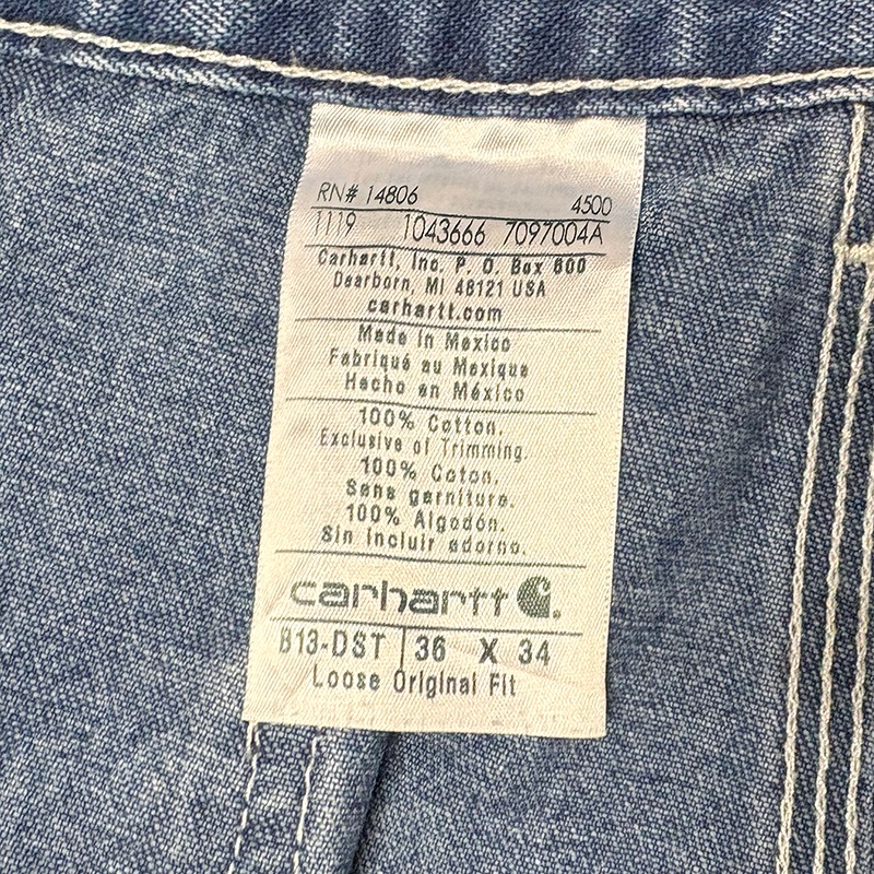 Carhartt �����ϡ��ȡ�Single Knee Denim Painter Pants ���󥰥�ˡ� �ǥ˥� �ڥ��󥿡��ѥ�ġ��饤�ȥ��󥹡�col.INDIGO��size:W36��L34ɽ����COTTON100% ����USED �桼���ɡۡ���šۡ�Ź�޻����Բġ�