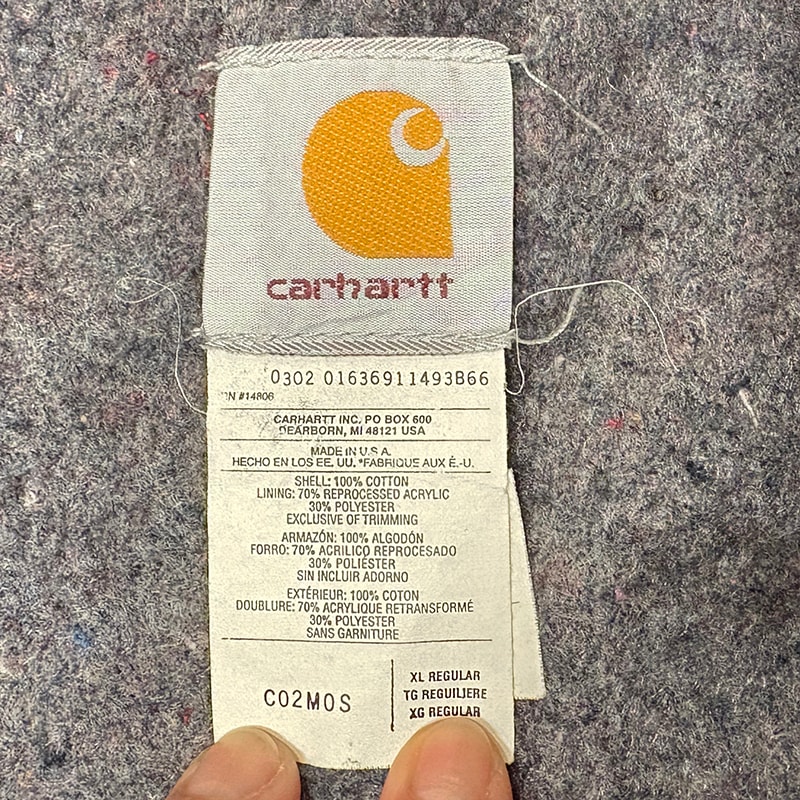 90s��Carhartt �����ϡ��ȡ�Michigan Chore Coat �ߥ�������祢�����ȡ�col:OLIVE��size:XL REGULAR���֥�󥱥åȥ饤�ʡ���Made in U.S.A.����VINTAGE �ӥ�ơ����ۡ���š�