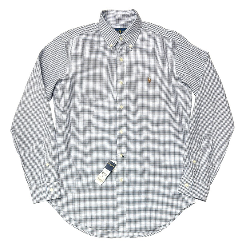 ��̤�����ʡ� Ralph Lauren ���ե������ L/S BD SHIRT ���󥰥��꡼�� �ܥ�������� ����ġ�CLASSIC FIT ���饷�å��ե��åȡ�col.BLUE CHECK��size:S ����šۡ�Ź�޻����Բġ�