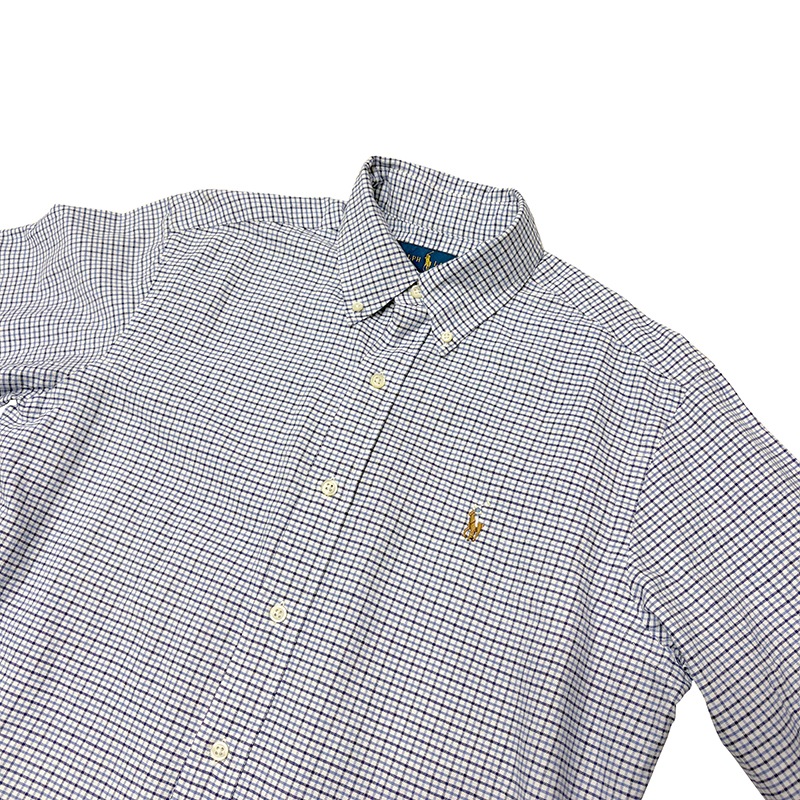 ��̤�����ʡ� Ralph Lauren ���ե������ L/S BD SHIRT ���󥰥��꡼�� �ܥ�������� ����ġ�CLASSIC FIT ���饷�å��ե��åȡ�col.BLUE CHECK��size:S ����šۡ�Ź�޻����Բġ�