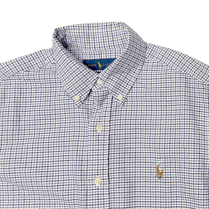 ��̤�����ʡ� Ralph Lauren ���ե������ L/S BD SHIRT ���󥰥��꡼�� �ܥ�������� ����ġ�CLASSIC FIT ���饷�å��ե��åȡ�col.BLUE CHECK��size:S ����šۡ�Ź�޻����Բġ�