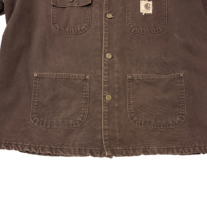 Carhartt �����ϡ��ȡ�Michigan Chore Coat �ߥ�������祢�����ȡ�col:DARK BROWN��size:X-LARGE���֥�󥱥åȥ饤�ʡ���Made in U.S.A.����USED �桼���ɡۡ���š�