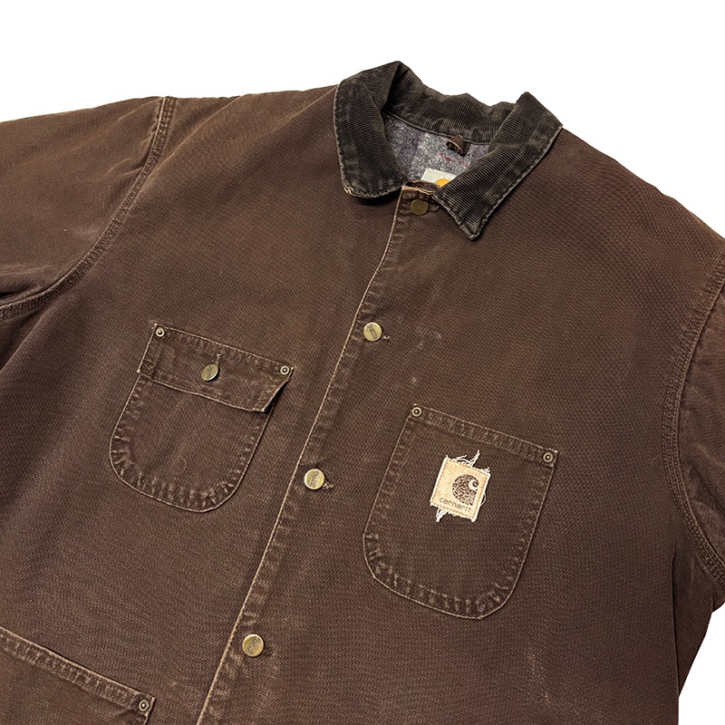 Carhartt �����ϡ��ȡ�Michigan Chore Coat �ߥ�������祢�����ȡ�col:DARK BROWN��size:X-LARGE���֥�󥱥åȥ饤�ʡ���Made in U.S.A.����USED �桼���ɡۡ���š�