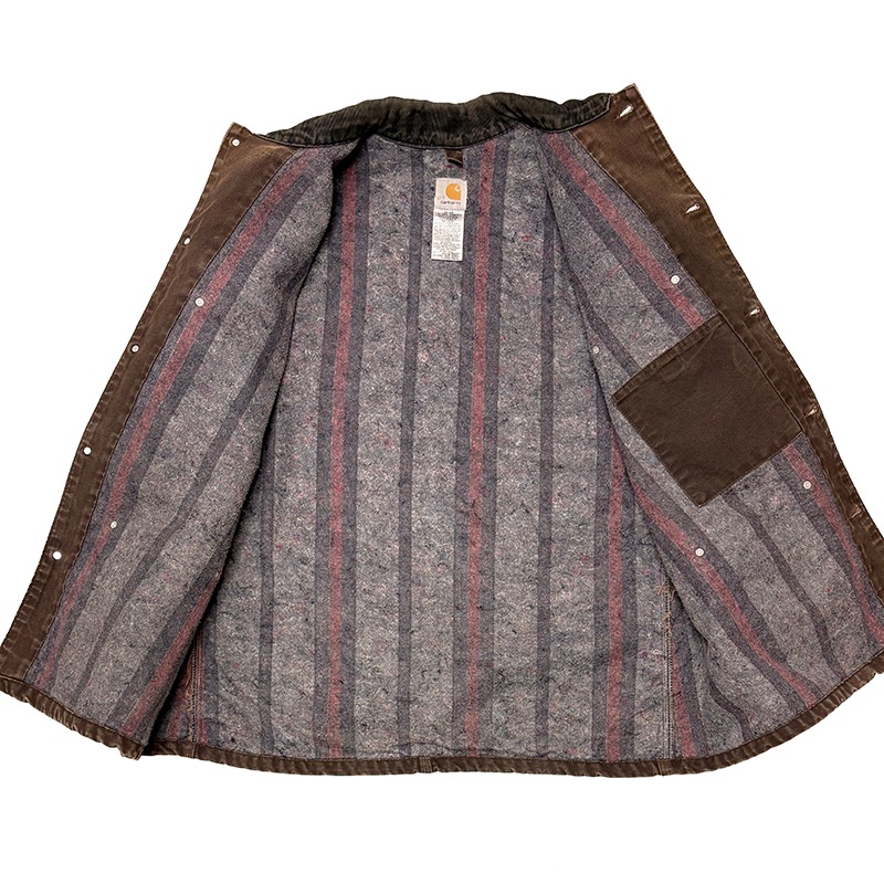 Carhartt �����ϡ��ȡ�Michigan Chore Coat �ߥ�������祢�����ȡ�col:DARK BROWN��size:X-LARGE���֥�󥱥åȥ饤�ʡ���Made in U.S.A.����USED �桼���ɡۡ���š�