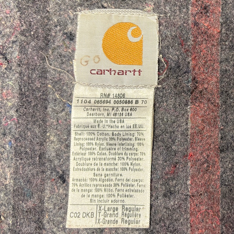 Carhartt �����ϡ��ȡ�Michigan Chore Coat �ߥ�������祢�����ȡ�col:DARK BROWN��size:X-LARGE���֥�󥱥åȥ饤�ʡ���Made in U.S.A.����USED �桼���ɡۡ���š�