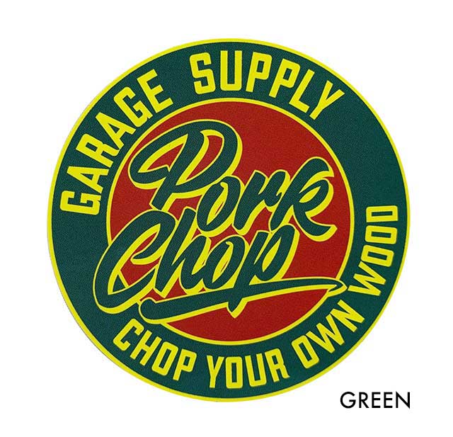 PORKCHOP GARAGE SUPPLY �ݡ�������å� ���졼�����ץ饤��CIRCLE SCRIPT STICKER �������� ������ץ� ���ƥå�����3����BLACK/RED/GREEN��