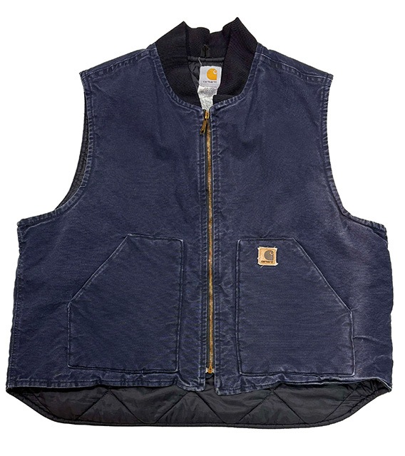 carhartt ϡȡDuck Vest å٥ȡNAVY ͥӡ΢ƥ󥰡size:2XLBIG SIZE ӥå Used 桼ɡۡš
