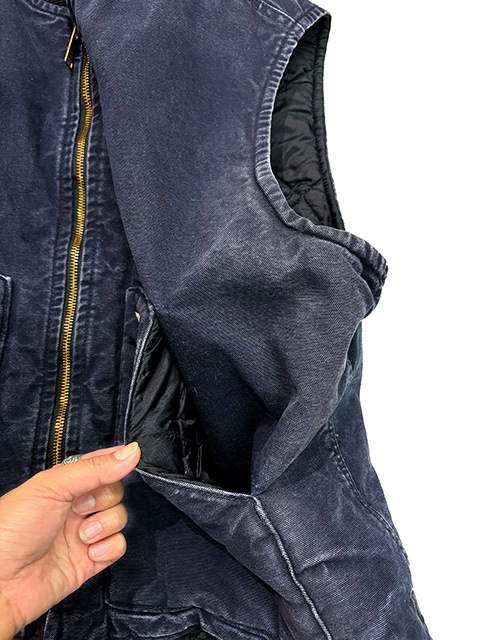 carhartt ϡȡDuck Vest å٥ȡNAVY ͥӡ΢ƥ󥰡size:2XLBIG SIZE ӥå Used 桼ɡۡš