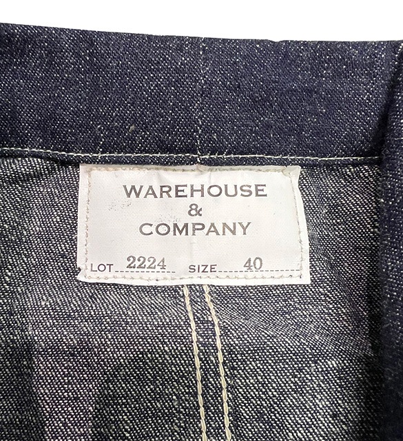 WAREHOUSE �������ϥ����� Lot 2224 1920's FREE LAND CHORE JACKET���ե꡼���� ���祢�����㥱�åȡ����С������롡�ǥ˥ࡡNON WASH �Υ󥦥��å��塡�ꥸ�åɡ�̤������������