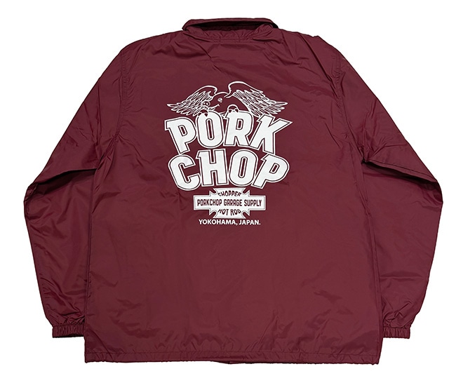PORKCHOP GARAGE SUPPLY  �ݡ�������å� ���졼�� ���ץ饤��WP BIG LOGO COACH JKT���ӥå����� ������ ���㥱�åȡ�2����BLACK/BURGUNDY��