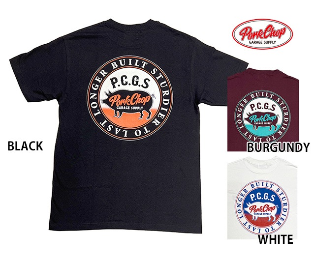PORKCHOP GARAGE SUPPLY ݡå 졼ץ饤CIRCLE PORK TEE ݡ TġȾµ3(WHITE/BLACK/BURGUNDY)2025SS