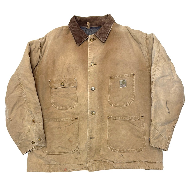 70s��Carhartt �����ϡ��ȡ�Michigan Chore Coat �ߥ�������祢�����ȡ�col:Duck Brown��size:50���֥�󥱥åȥ饤�ʡ���Made in U.S.A.����VINTAGE �ӥ�ơ����ۡ���š�
