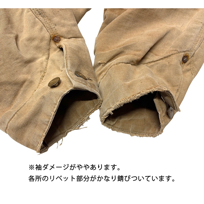 70s��Carhartt �����ϡ��ȡ�Michigan Chore Coat �ߥ�������祢�����ȡ�col:Duck Brown��size:50���֥�󥱥åȥ饤�ʡ���Made in U.S.A.����VINTAGE �ӥ�ơ����ۡ���š�