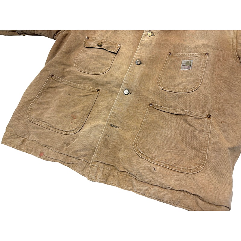 70s��Carhartt �����ϡ��ȡ�Michigan Chore Coat �ߥ�������祢�����ȡ�col:Duck Brown��size:50���֥�󥱥åȥ饤�ʡ���Made in U.S.A.����VINTAGE �ӥ�ơ����ۡ���š�