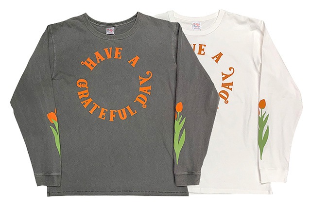HAVE A GRATEFUL DAY �ϥ� �� ���쥤�ȥե� �ǥ���L/S T-SHIRTS TULIP ���󥰥��꡼�� T����� ���塼��åס�GOWEST��GOHEMP��Ĺµ������T��2��(BLACK/WHITE)��2023FW