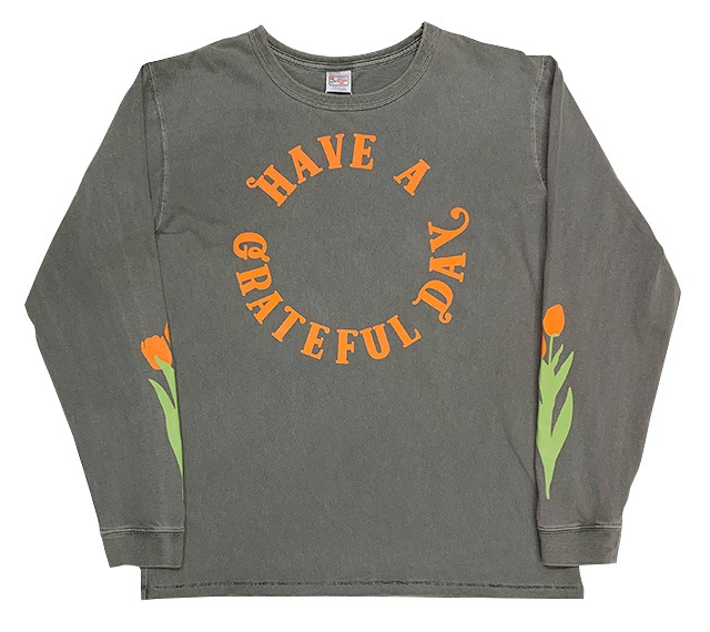 HAVE A GRATEFUL DAY �ϥ� �� ���쥤�ȥե� �ǥ���L/S T-SHIRTS TULIP ���󥰥��꡼�� T����� ���塼��åס�GOWEST��GOHEMP��Ĺµ������T��2��(BLACK/WHITE)��2023FW