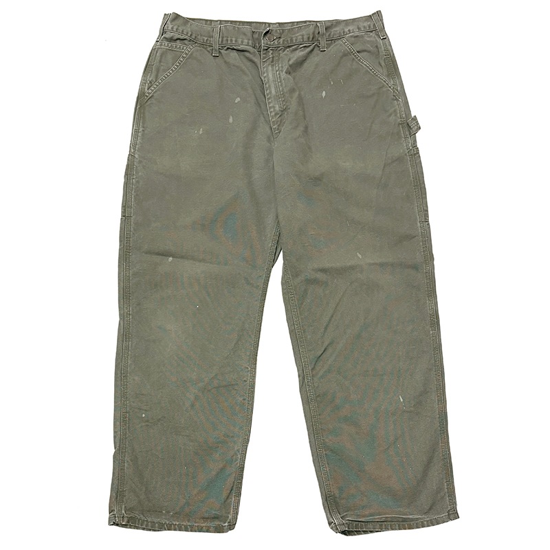 Carhartt �����ϡ��ȡ�Single Knee Painter Pants ���󥰥�ˡ� �ڥ��󥿡��ѥ�ġ�col.OLIVE��size:W38��L32ɽ�������å����ϡ�COTTON100% ����USED �桼���ɡۡ���šۡ�Ź�޻����Բġ�
