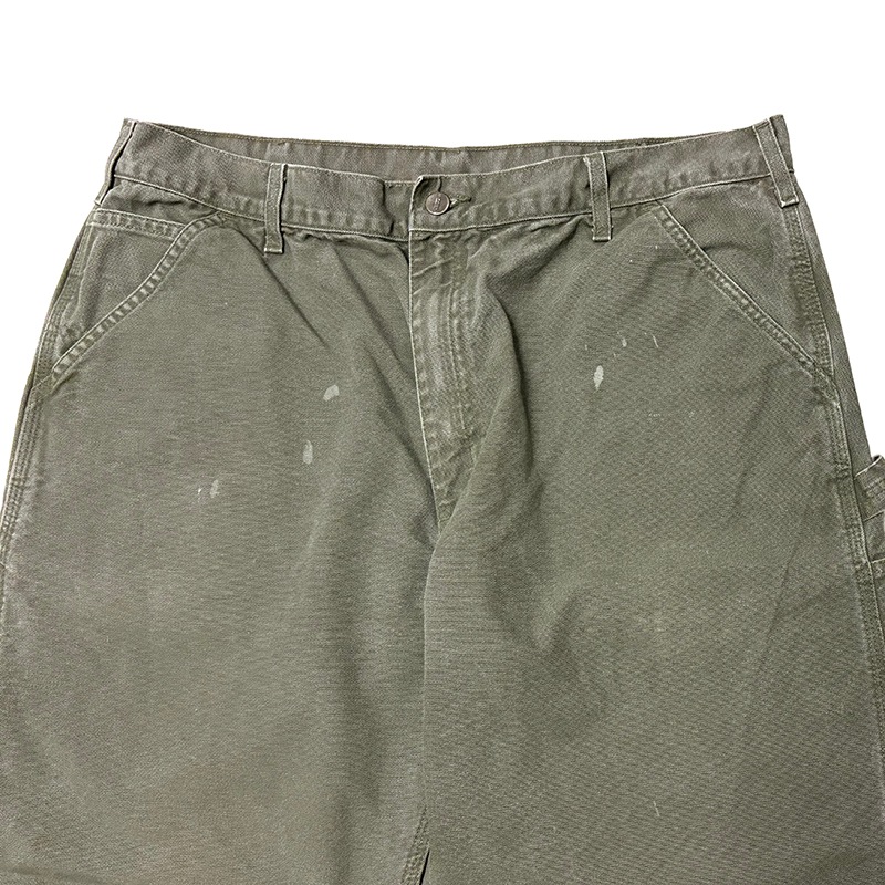 Carhartt �����ϡ��ȡ�Single Knee Painter Pants ���󥰥�ˡ� �ڥ��󥿡��ѥ�ġ�col.OLIVE��size:W38��L32ɽ�������å����ϡ�COTTON100% ����USED �桼���ɡۡ���šۡ�Ź�޻����Բġ�