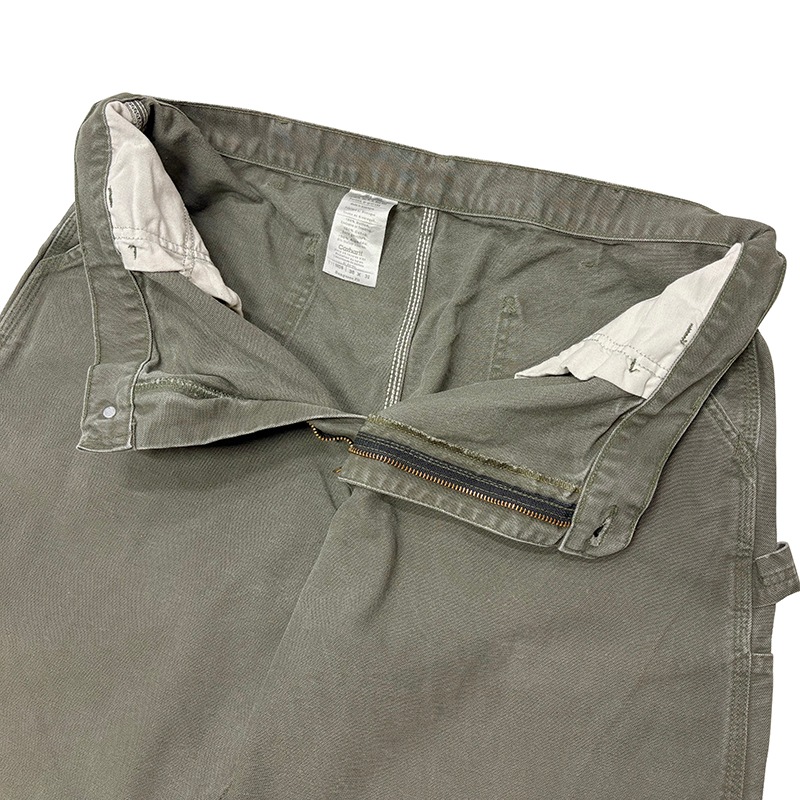 Carhartt �����ϡ��ȡ�Single Knee Painter Pants ���󥰥�ˡ� �ڥ��󥿡��ѥ�ġ�col.OLIVE��size:W38��L32ɽ�������å����ϡ�COTTON100% ����USED �桼���ɡۡ���šۡ�Ź�޻����Բġ�